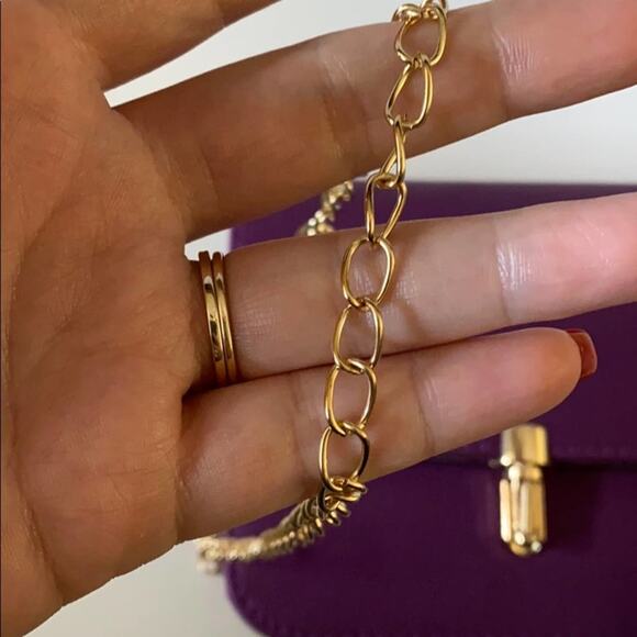 Deep Plum Gold Chain Crossbody Popular Fashion Bag - Picture 12 of 12